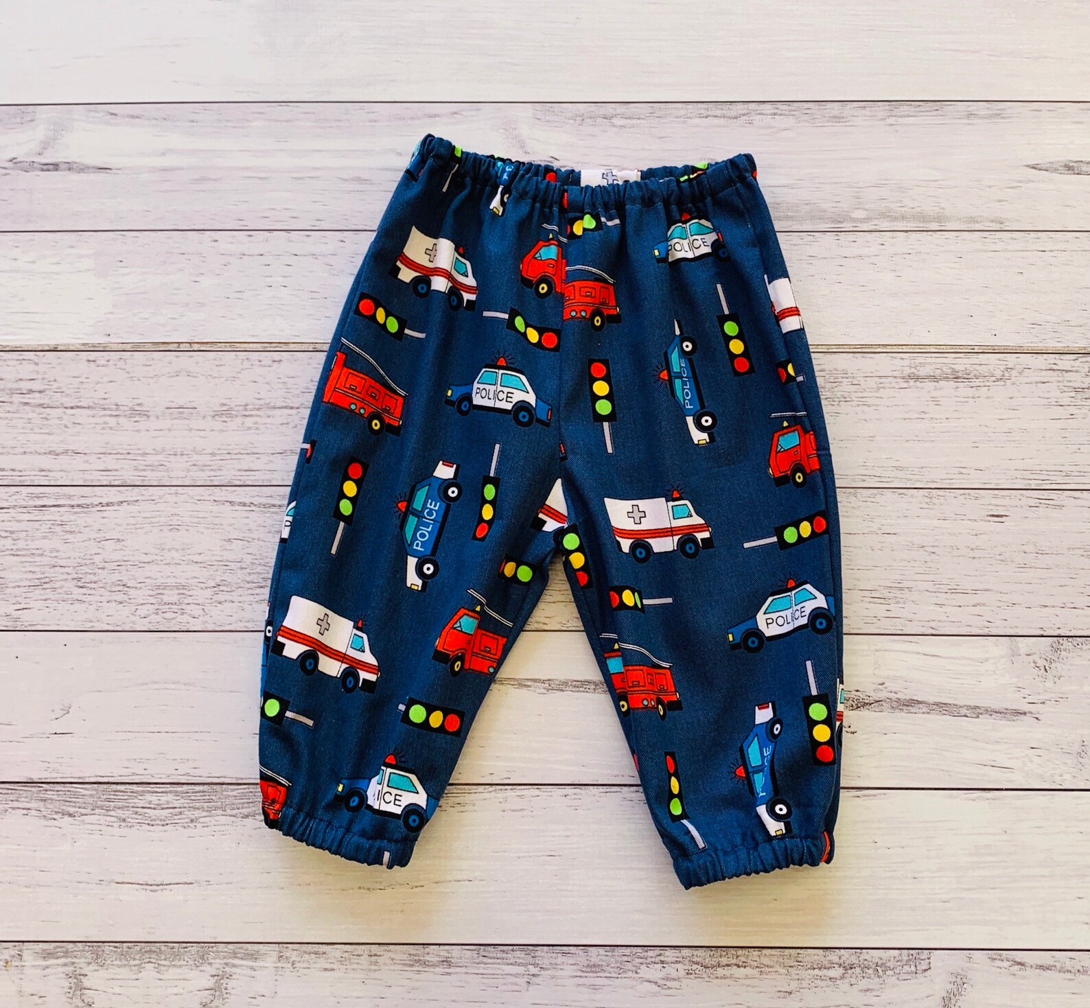 Baby and toddler boy long pants in emergency vehicle cotton Etsy