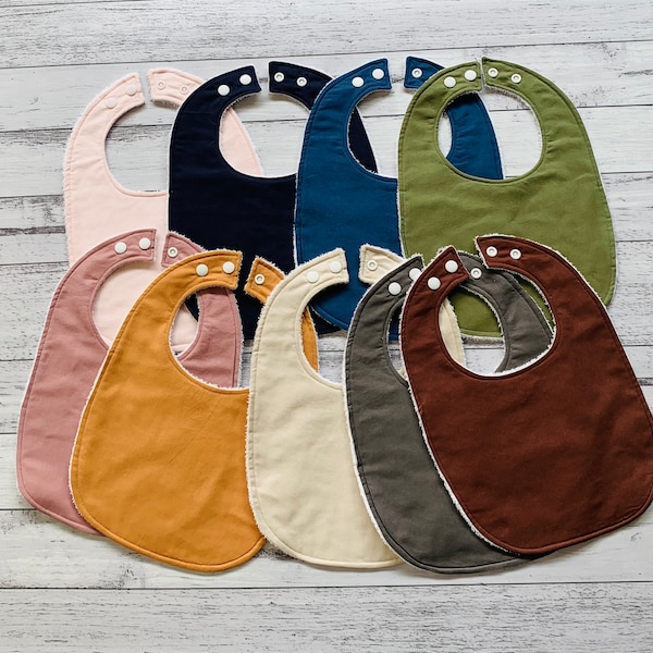 Plain cotton bibs BULK BUY purchase 5 get 15% off, Buy 10 Save 20 percent,  50 colours Australian made