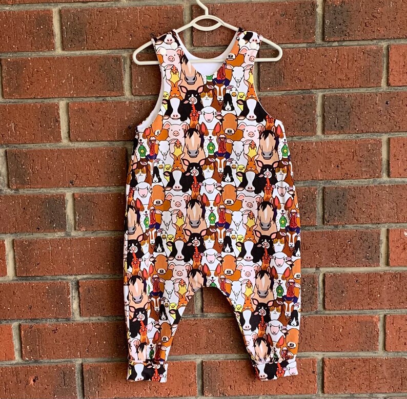 Farm Animals Jumpsuit Overall Unisex Baby or Toddler Etsy