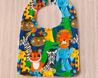 Colourful safari toddler bibs