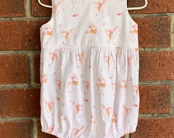 Baby girl deer playsuit neutral colour