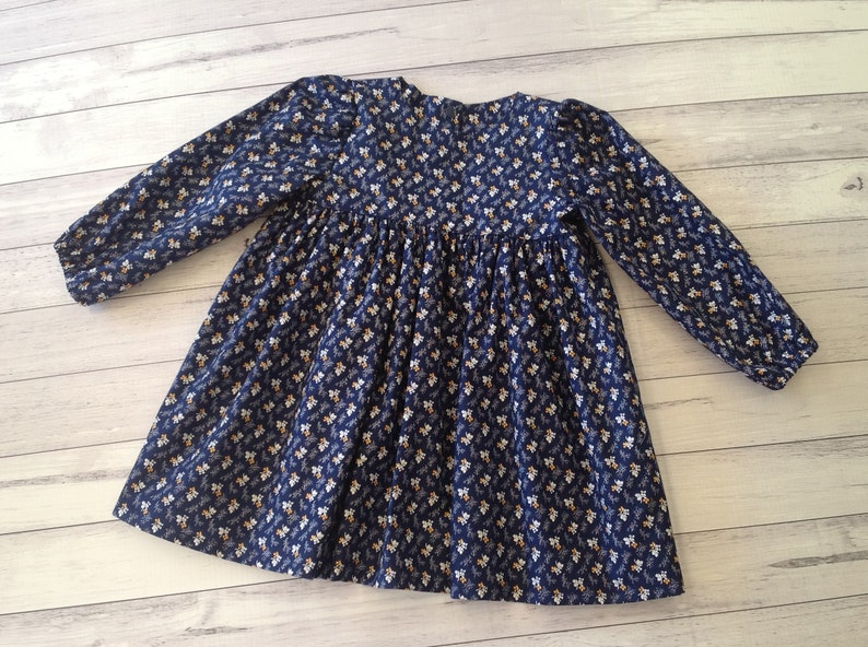 navy floral baby dress