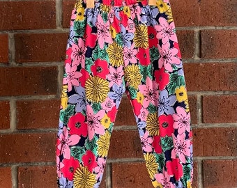 Floral boho pants Australian made Baby and toddler to size 5