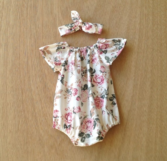 cream baby romper