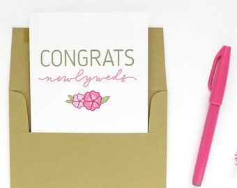Congrats Newlyweds Card, Wedding Cards