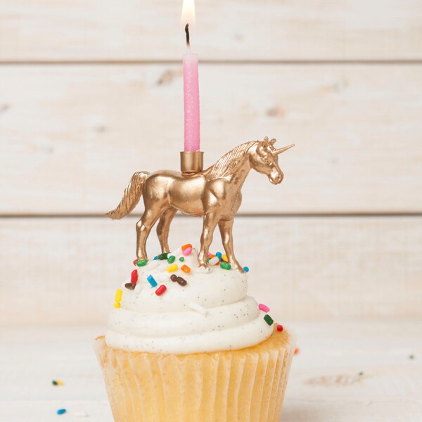Gold Unicorn Candle Holder, Unicorn Party Decoration