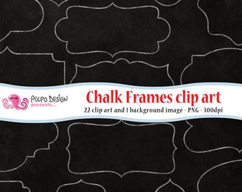 22 digital Chalkboard Frames clipart. White Chalk Frames clipart borders, chalkboard background. Commercial & personal Use. Instant Download