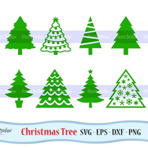 Árbol de Navidad SVG, Eps, Dxf y Png. Archivos vectoriales ideales para máquinas de corte como Silhouette Studio Cameo, Cricut, ScanNCut etc.