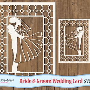 Bride and Groom Folding Card. Wedding SVG Eps Dxf Png. Vector Files ...