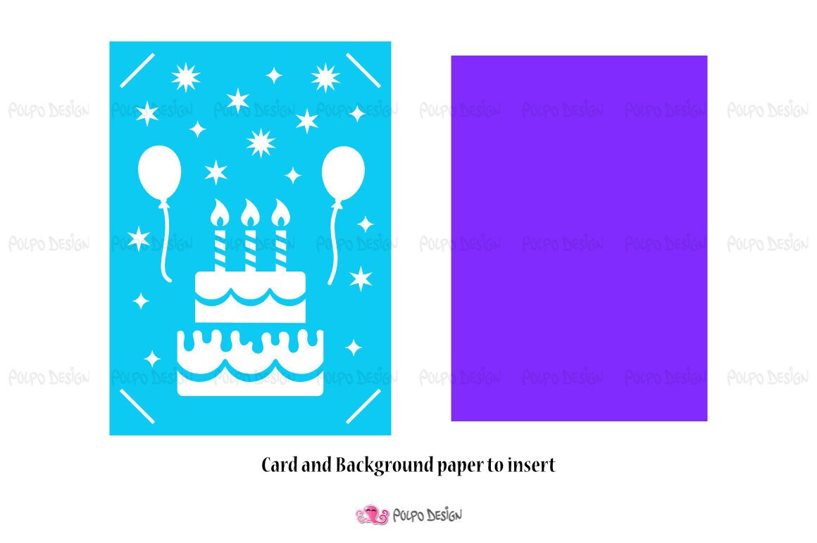 Birthday Card SVG Eps Dxf and Png. Digital vector files | Etsy