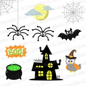 Cute Halloween Clipart. Digital Clip Art. Commercial & Personal Use ...