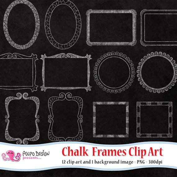 Chalkboard Frames clipart. Digital clip art. Commercial & personal Use