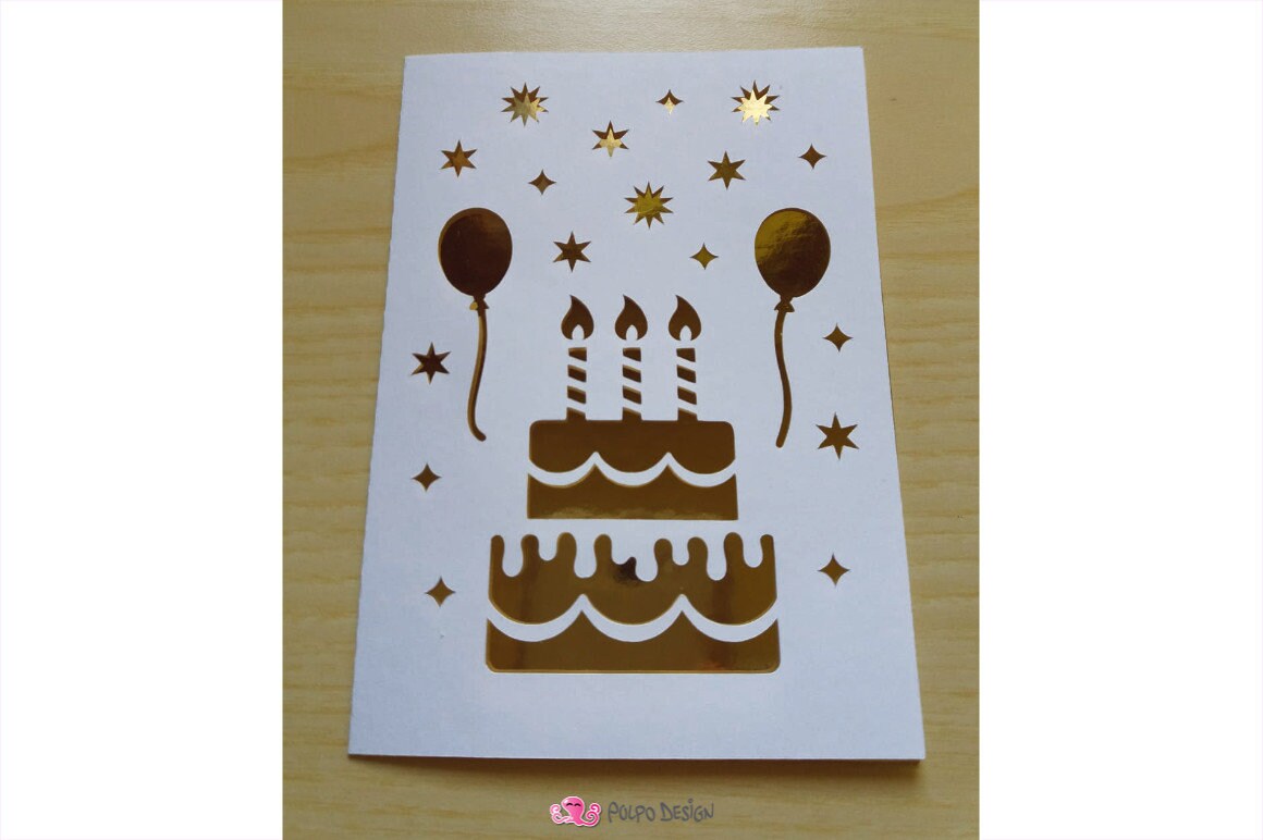 Birthday Card SVG Eps Dxf and Png. Digital vector files | Etsy