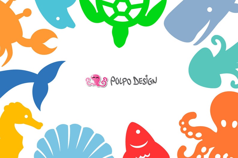 Download Sea Creatures SVG Eps Dxf and Png. Vector files ideal for ...