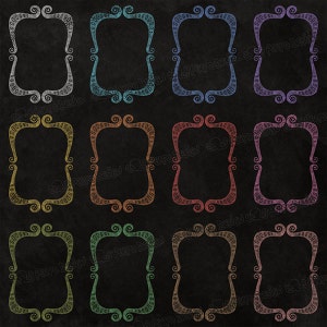 Colorful Chalkboard Frames clipart. Digital clip art. Commercial & personal Use.Instant Download. Chalk frames clip art Border Frame clipart image 2