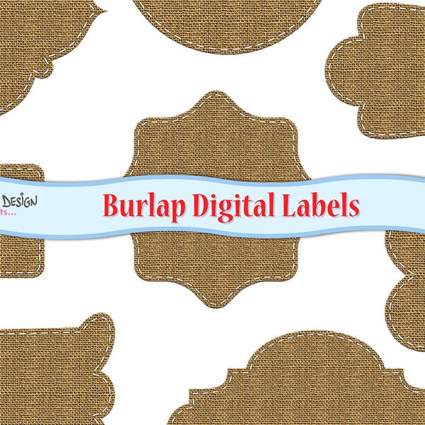 22 Burlap Digital Labels Clip Art, PNG met transparante achtergrond, direct downloaden voor persoonlijk en commercieel gebruik.