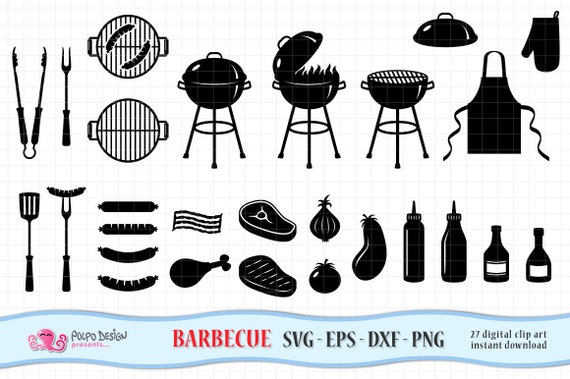 Download Barbecue Svg Bbq Clip Art In Svg Eps Dxf Png Vector Files Etsy