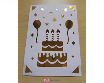 Tarjeta de cumpleaños SVG, Eps, Dxf y Png. Archivos vectoriales digitales ideales para máquinas de corte como Silhouette Studio Cameo, Cricut, ScanNCut, etc.