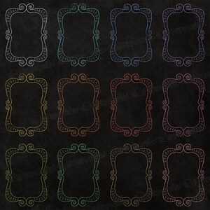 Colorful Chalkboard Frames clipart. Digital clip art. Commercial & personal Use.Instant Download. Chalk frames clip art Border Frame clipart image 3