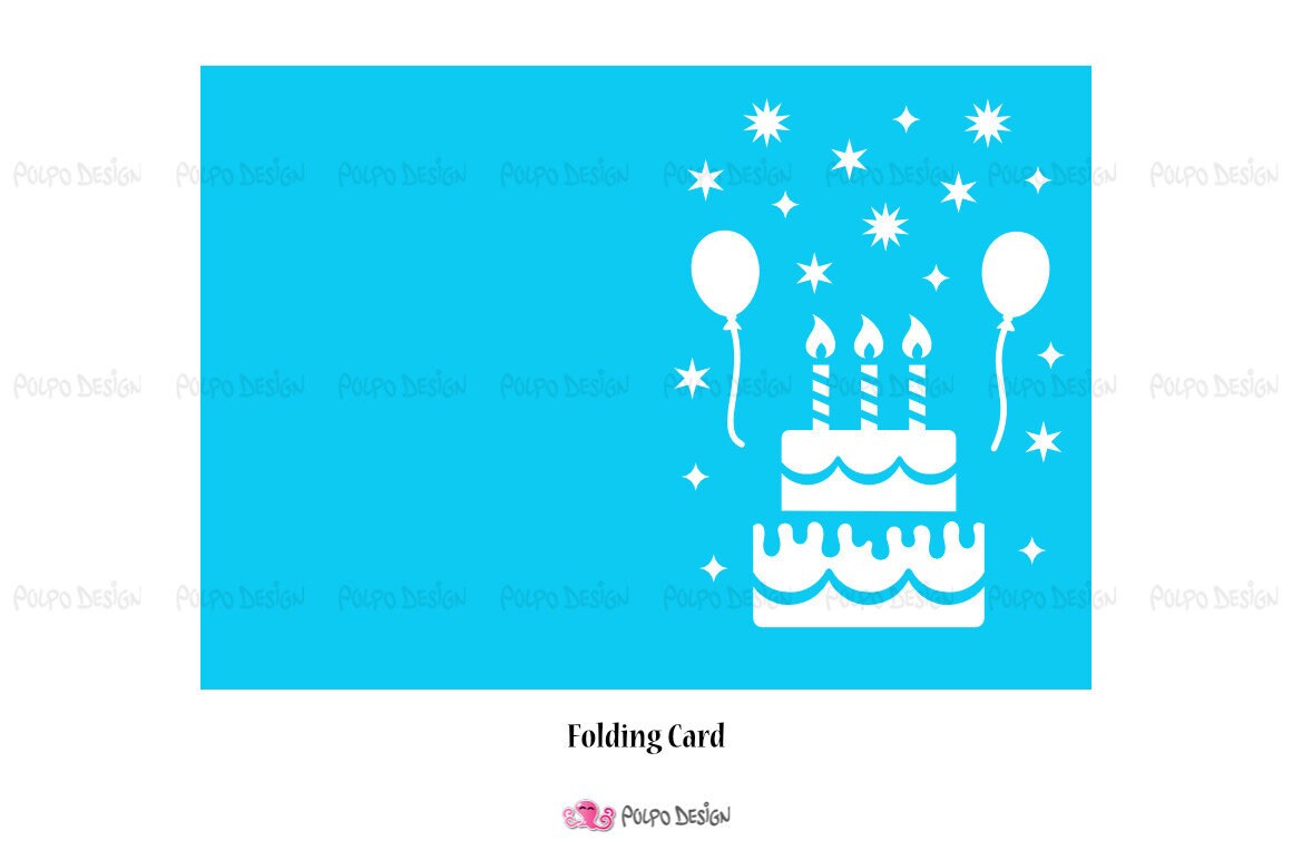 Birthday Card SVG Eps Dxf and Png. Digital vector files | Etsy