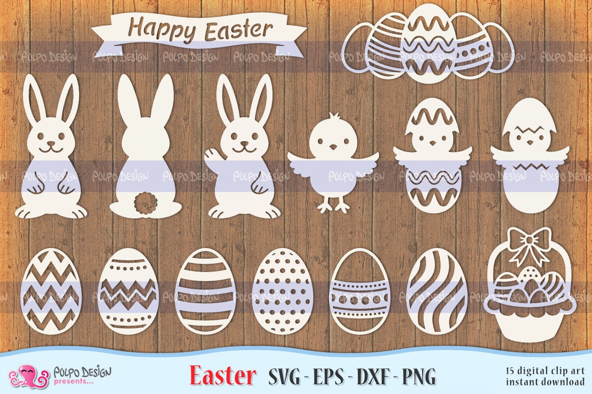 Easter SVG, Eps, Dxf and Png. Vector Files Ideal for Cutting Machines ...