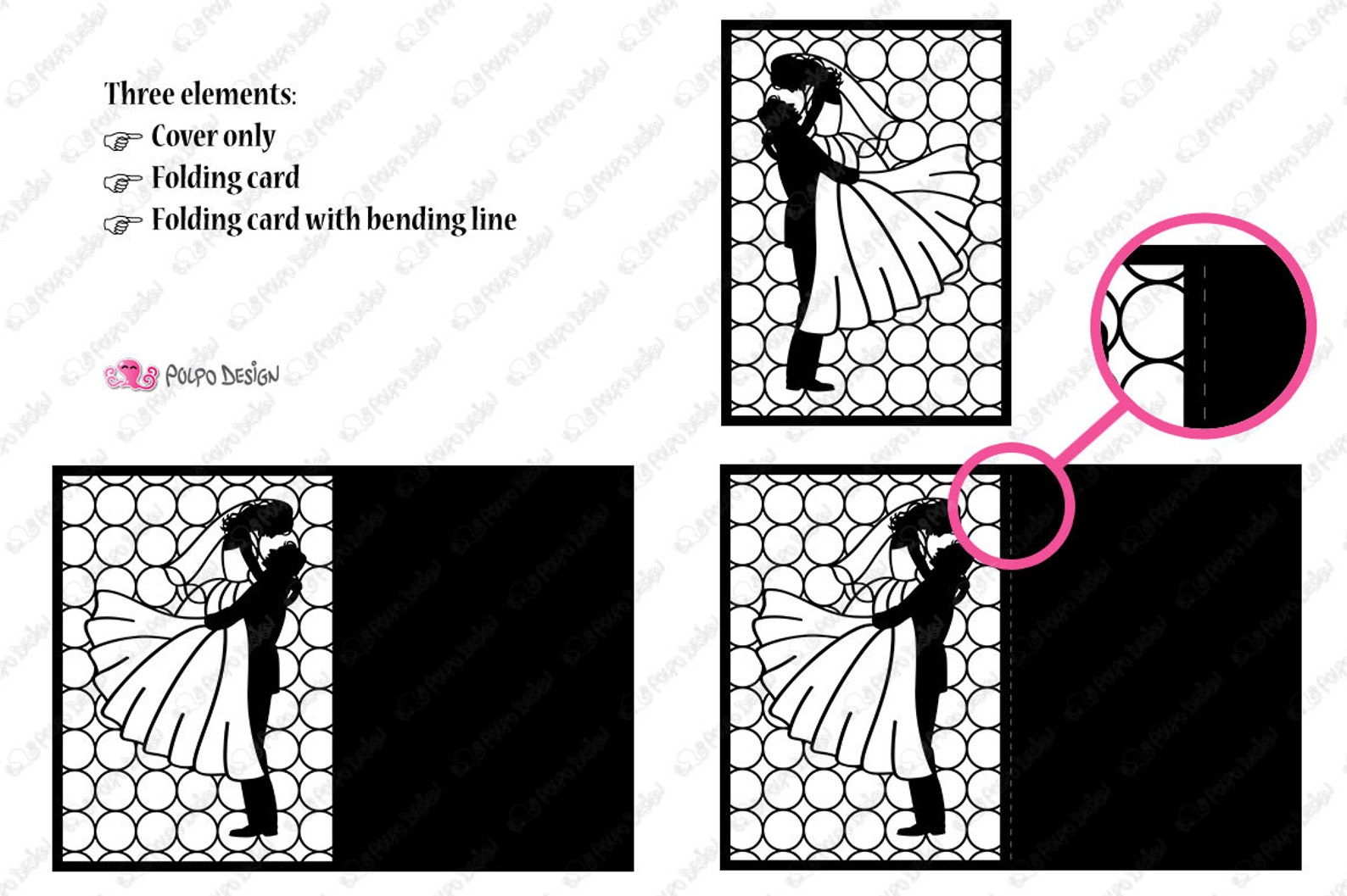 Bride and Groom Folding Card. Wedding SVG Eps Dxf Png. Vector Files ...