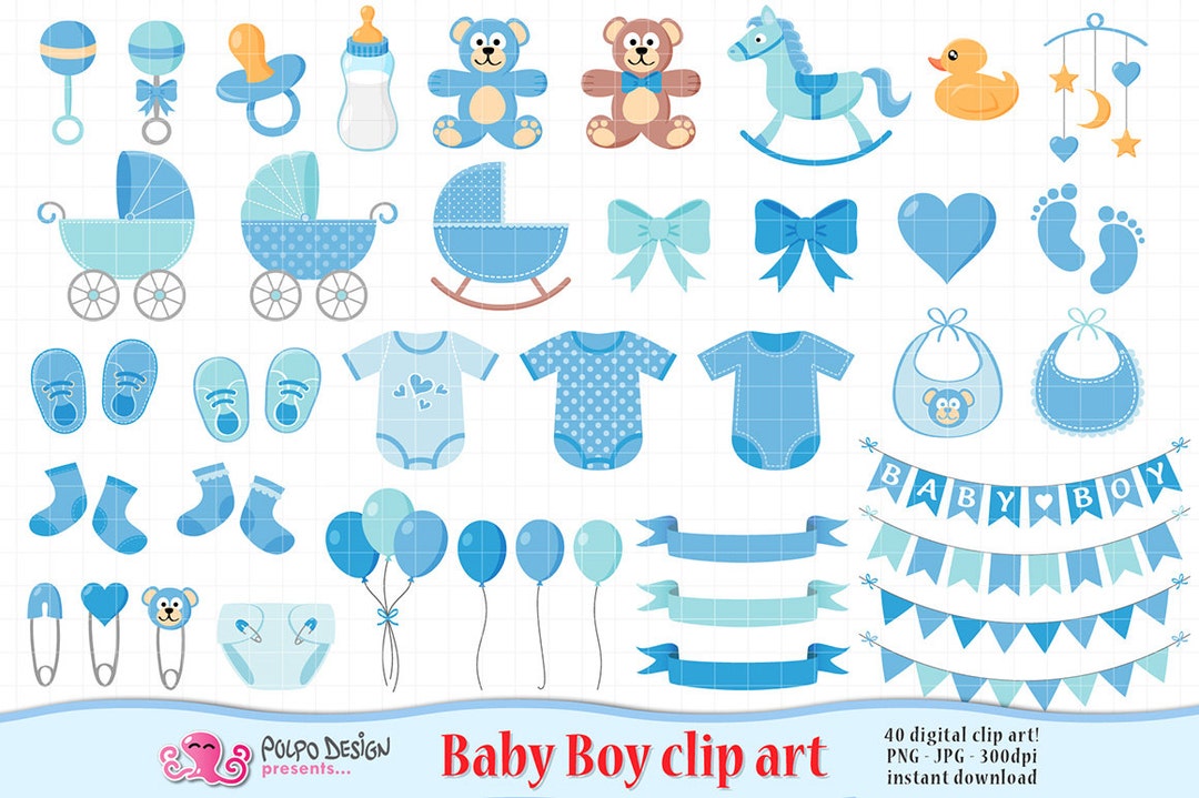Baby Boy Clipart. Its a Boy Scrapbooking Baby Boy Clip Art, Baby Shower