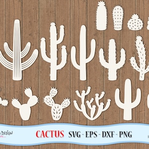 Cactus in formato SVG. Clipart di cactus in formato SVG, EPS, DXF, PNG. File vettoriali ideali per macchine da taglio come Silhouette Studio Cameo, Cricut, ScanNCut.