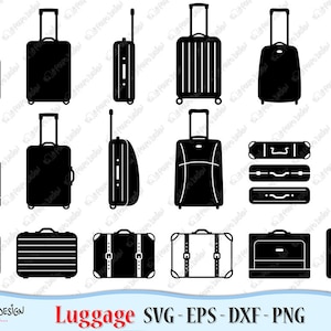 Luggage SVG. Digital clipart in Svg Eps Dxf Png. Instant Download, Commercial Use. Vector Luggage, travel clipart, travelling, bag, vacation