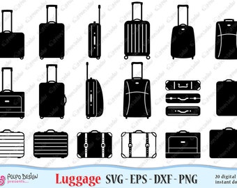 Luggage SVG. Digital clipart in Svg Eps Dxf Png. Instant Download, Commercial Use. Vector Luggage, travel clipart, travelling, bag, vacation