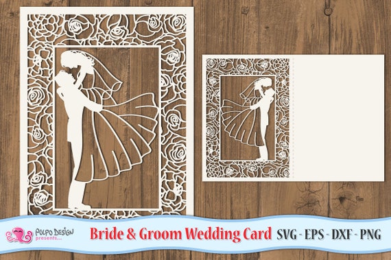 Download Bride And Groom Folding Card Wedding Svg Eps Dxf Png Vector Files Ideal For Cutting Machines Silhouette Studio Cameo Cricut Scanncut Etc By Polpo Design Catch My Party
