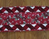 Poinsettia Ribbon Table Runner