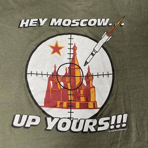 Hey Moscow 1986 Hey Moscow up Yours Rare Talking Tops Army Green Cotton - Etsy