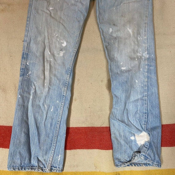 Vintage 70's Levi's 519 Light Wash Faded Jeans Ta… - image 4