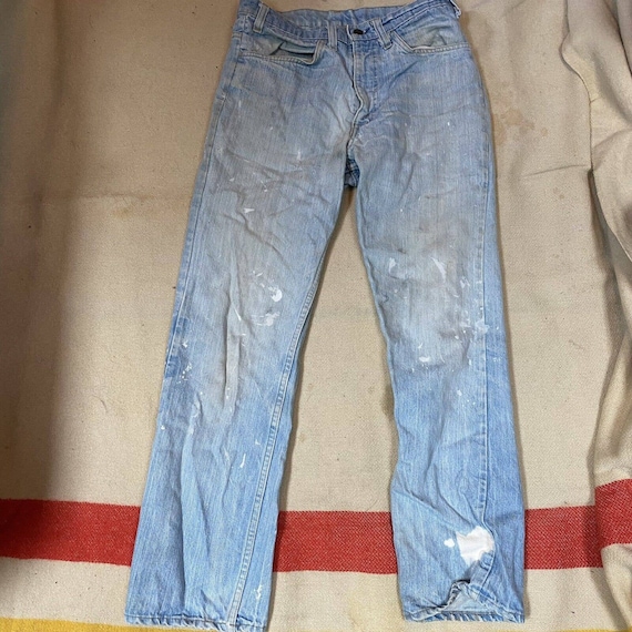 Vintage 70's Levi's 519 Light Wash Faded Jeans Ta… - image 1