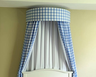 Gingham bed crown canopy W32" (different colors available).