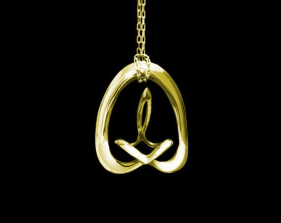 3d Music Necklace - "Kindle" - Original 14K Gold Pendant - Fifth Octave Harmony - Techniflow Soundstill Series