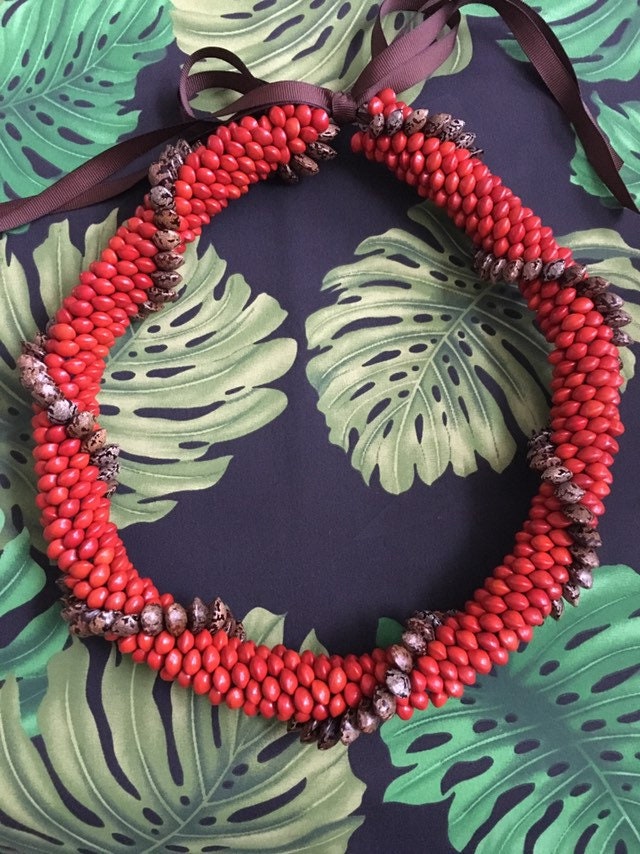 Hawaiian Ula Ula Turtleback Seed Lei Etsy