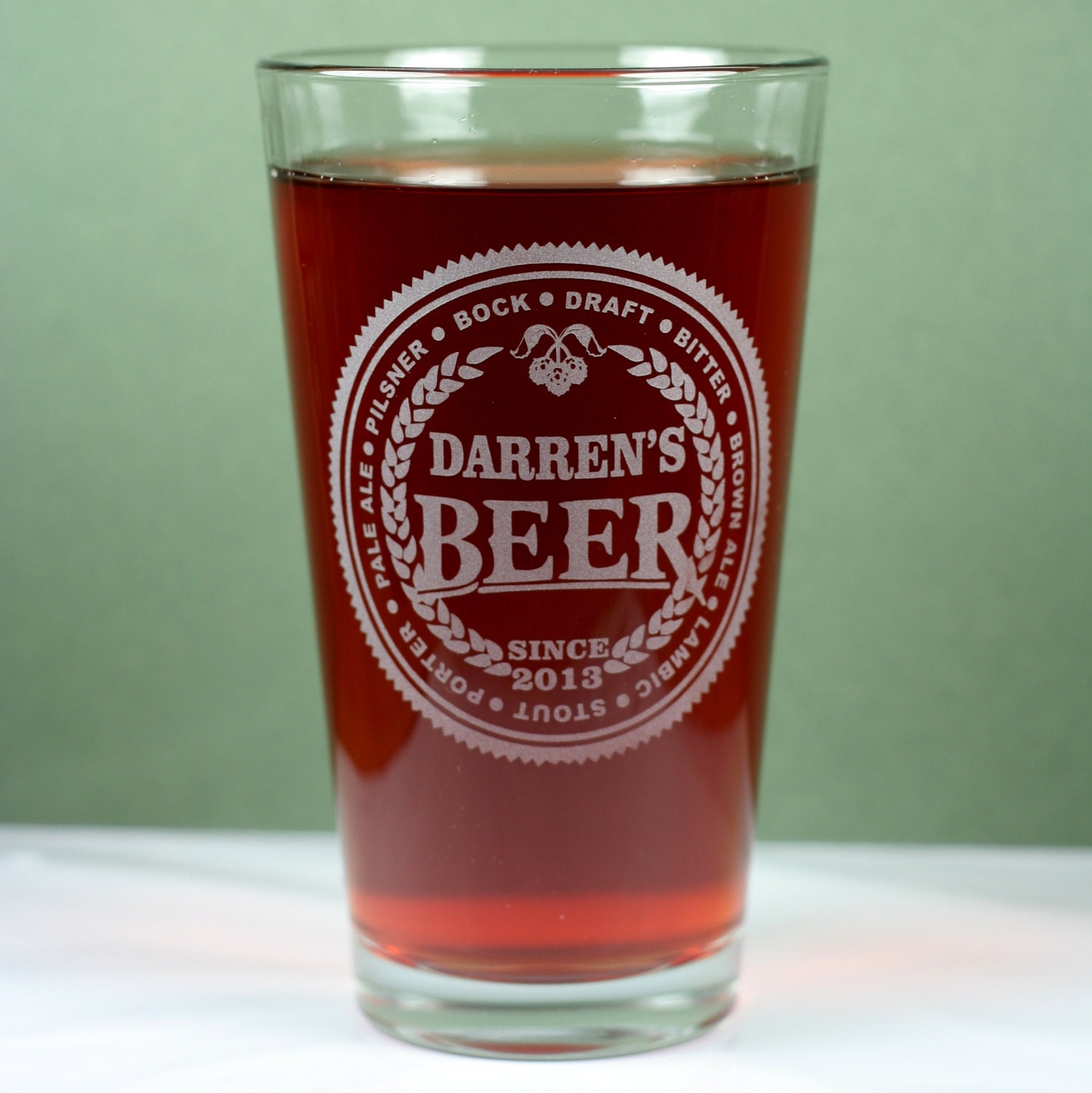 Personalized Set of 2 Home Brew Pint With Beer Name Types. Etsy