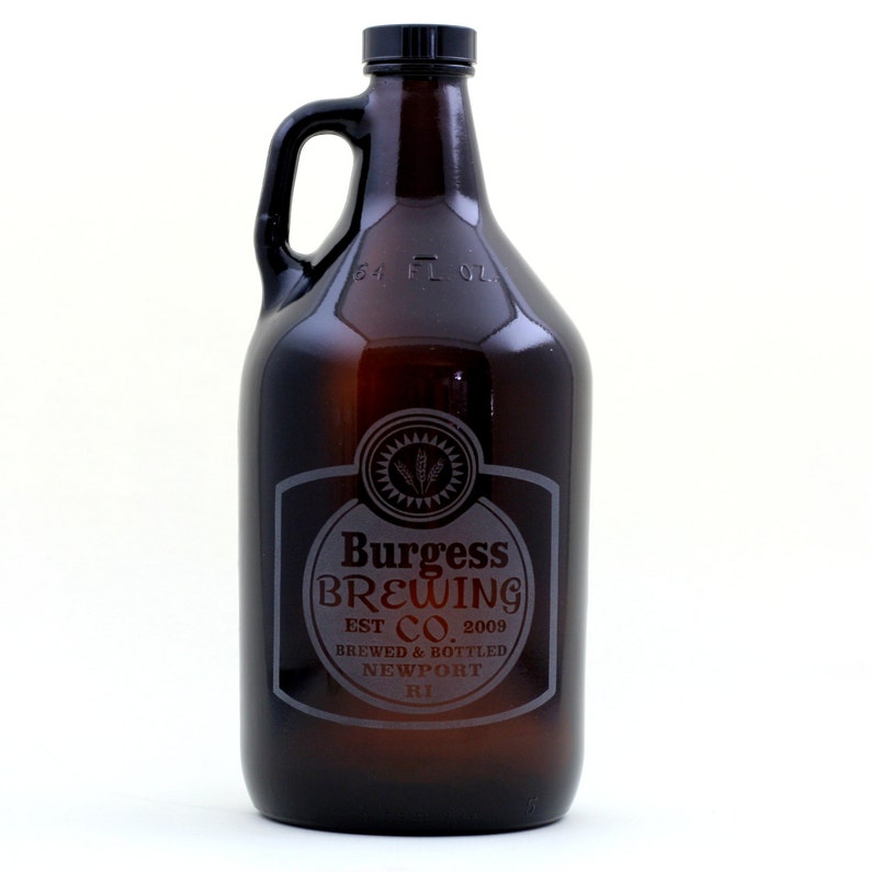 Personalized Home Brew Growler With Classy Simple Label Etsy