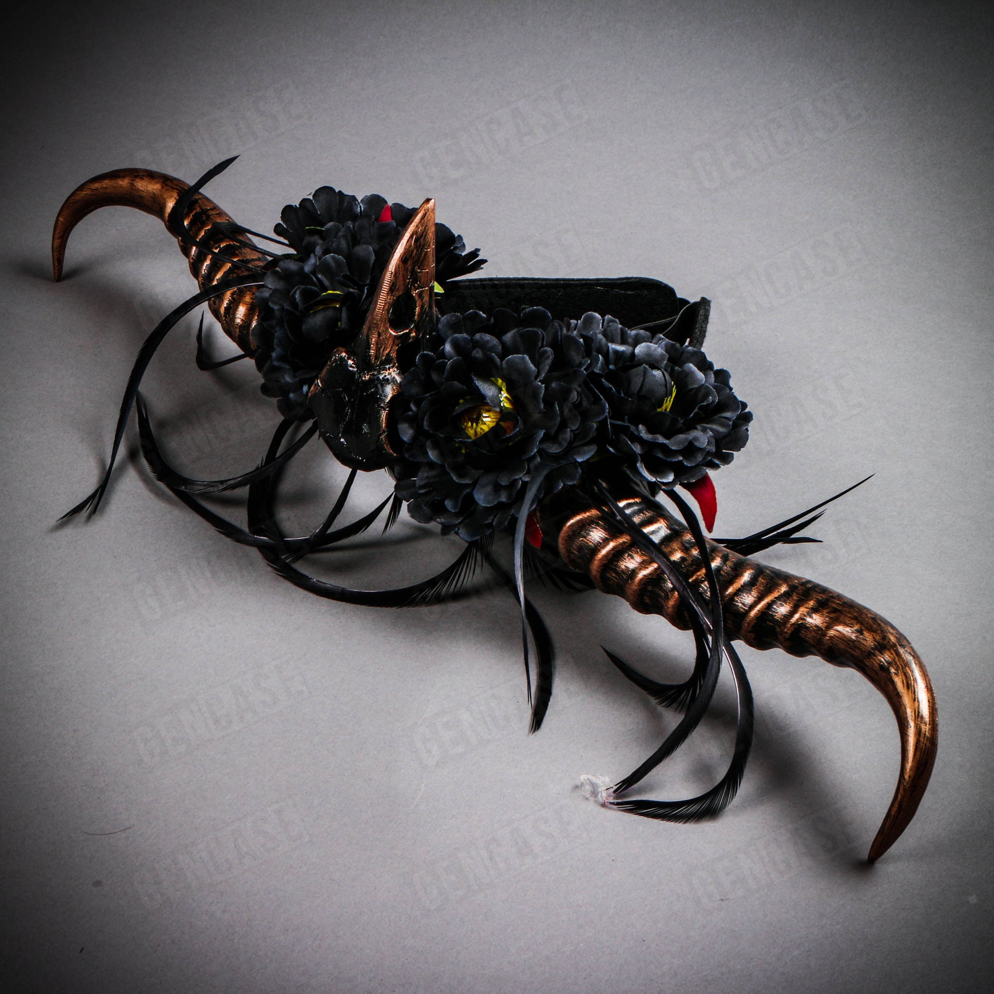 Raven Skull Devil Long Horn Headband Black Amazon.com: ILOVEMASKS Black Sexy Women Party Prom Ball  main image 2