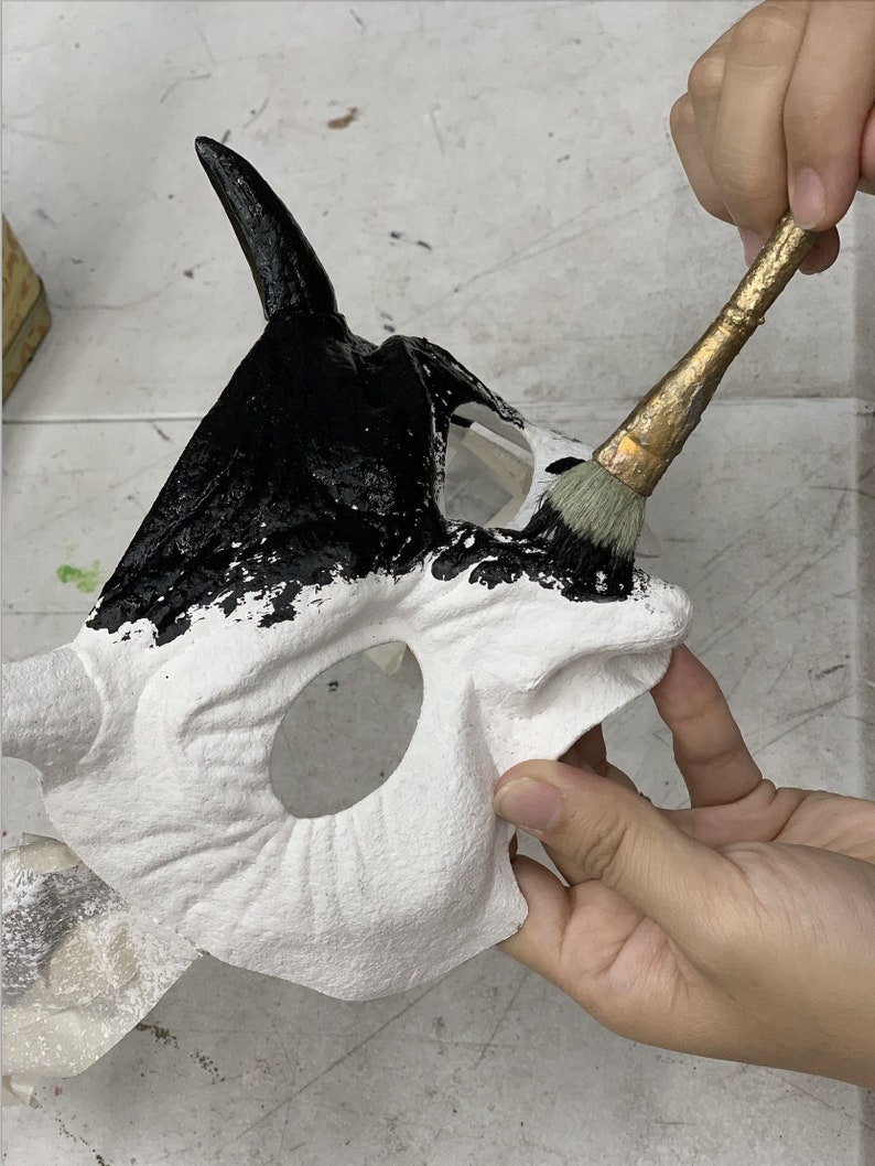 Large Krampus Ram Horn Devil Masquerade Mask, Halloween Demon Half Mask ...