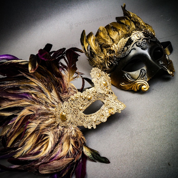 Maskerade-Maske Für Damen & Herren – Venezianische Spitzenmaske Für Halloween, Karneval & Bälle | Elegantes Paar-Design