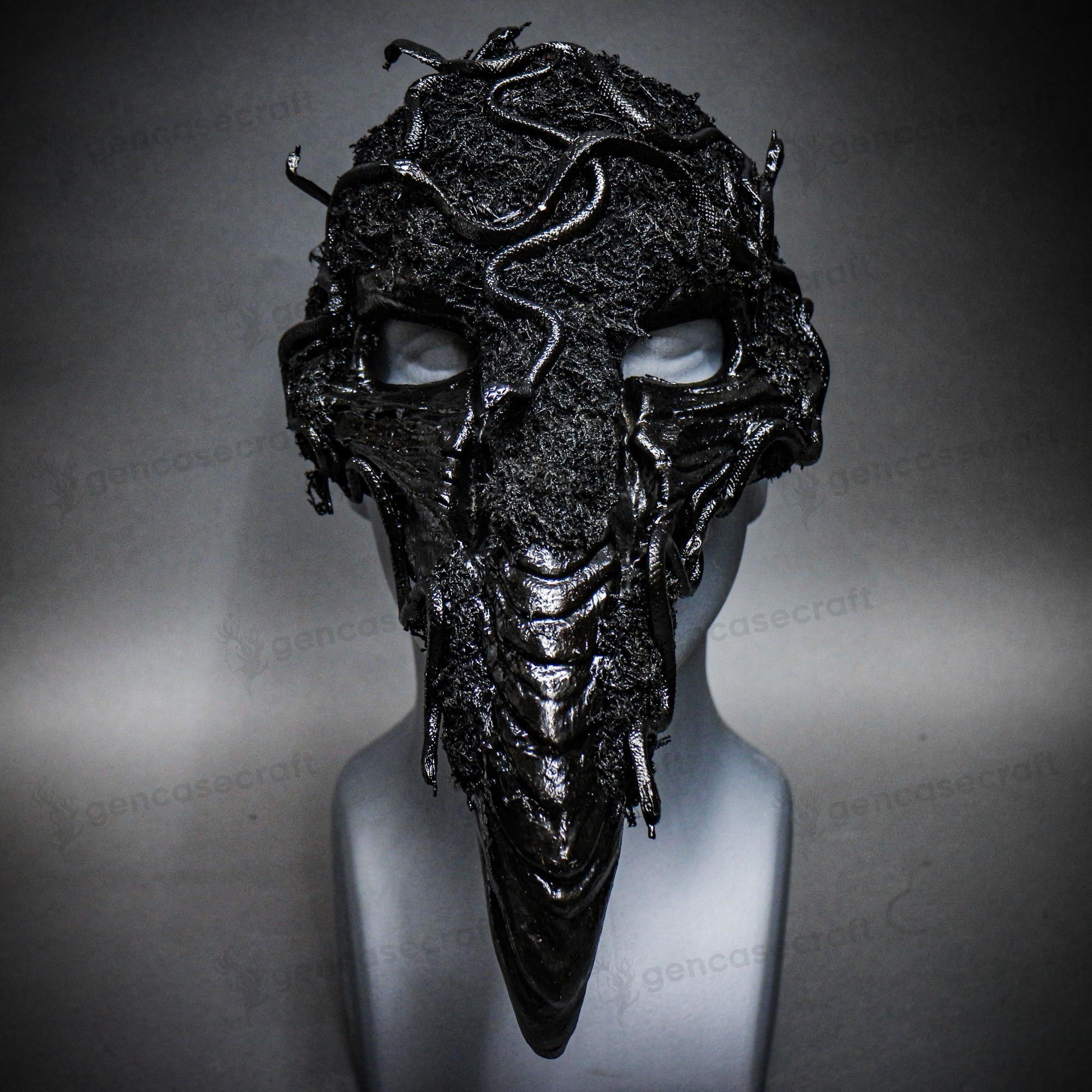 リアルな鳥カラス仮面舞踏会コスチューム、男女兼用ハロウィンマスク