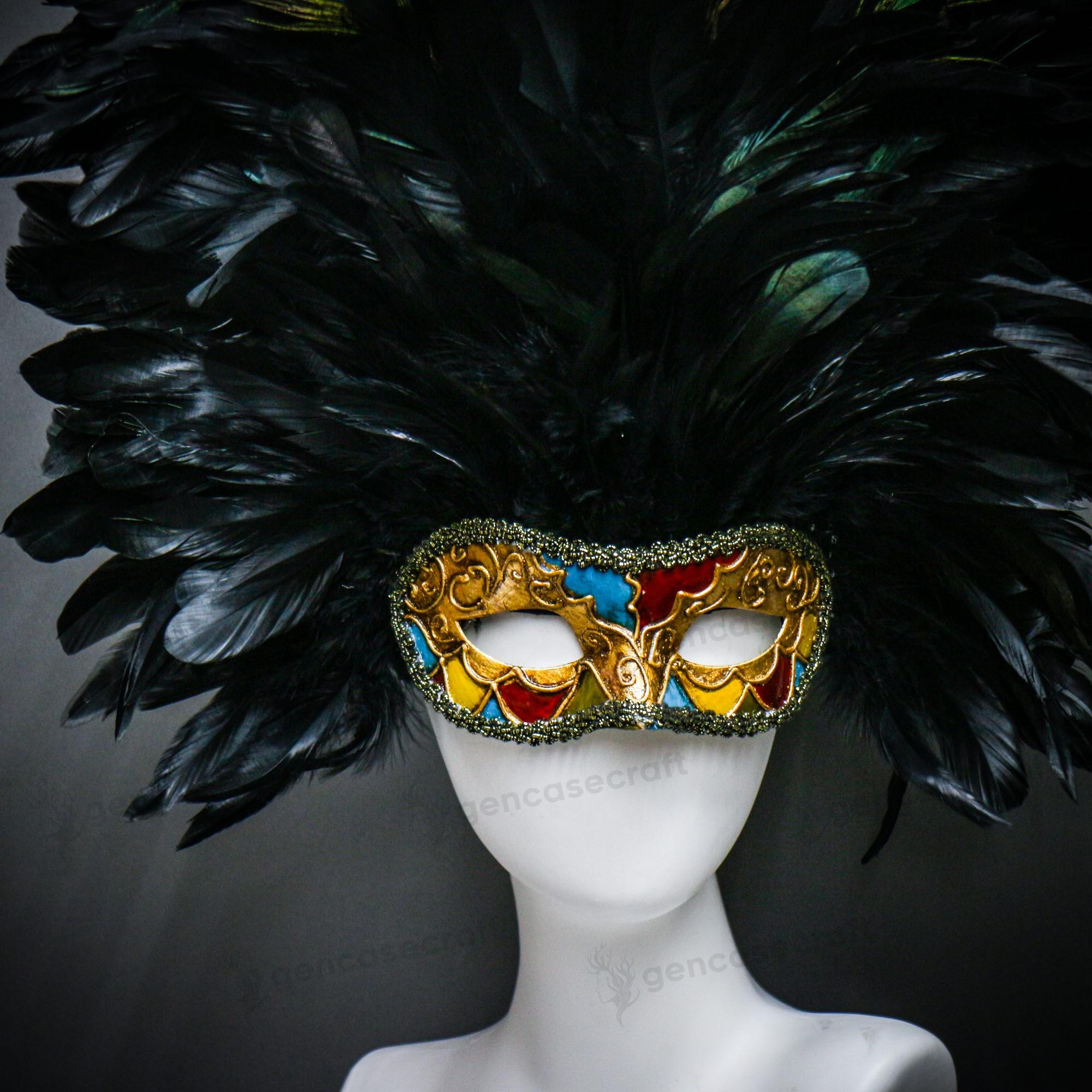 OuryTech Venetiaanse masker dames, bal masker, Elegante zwarte masker