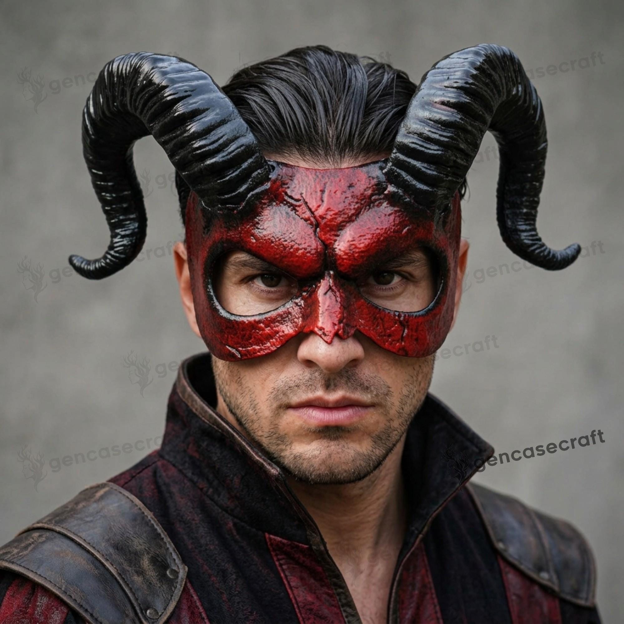 JAHEMU Dämonen-Halbgesichtsmaske Aus PU-Schaum – Gruselig Für Halloween, Karneval & Cosplay – 27 X 17 Cm JAHEMU Dämonen-Halbgesichtsmaske Aus PU-Schaum – Gruselig Für Halloween, Karneval & Cosplay – 27 X 17 Cm