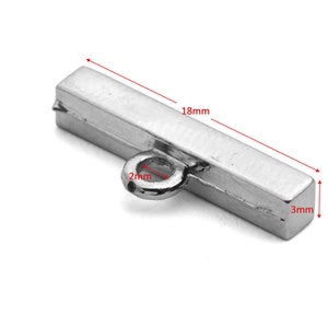 0.75" Silver Plasted Metal Bar Clasps Secure Bracelets Lock (1 PCS)