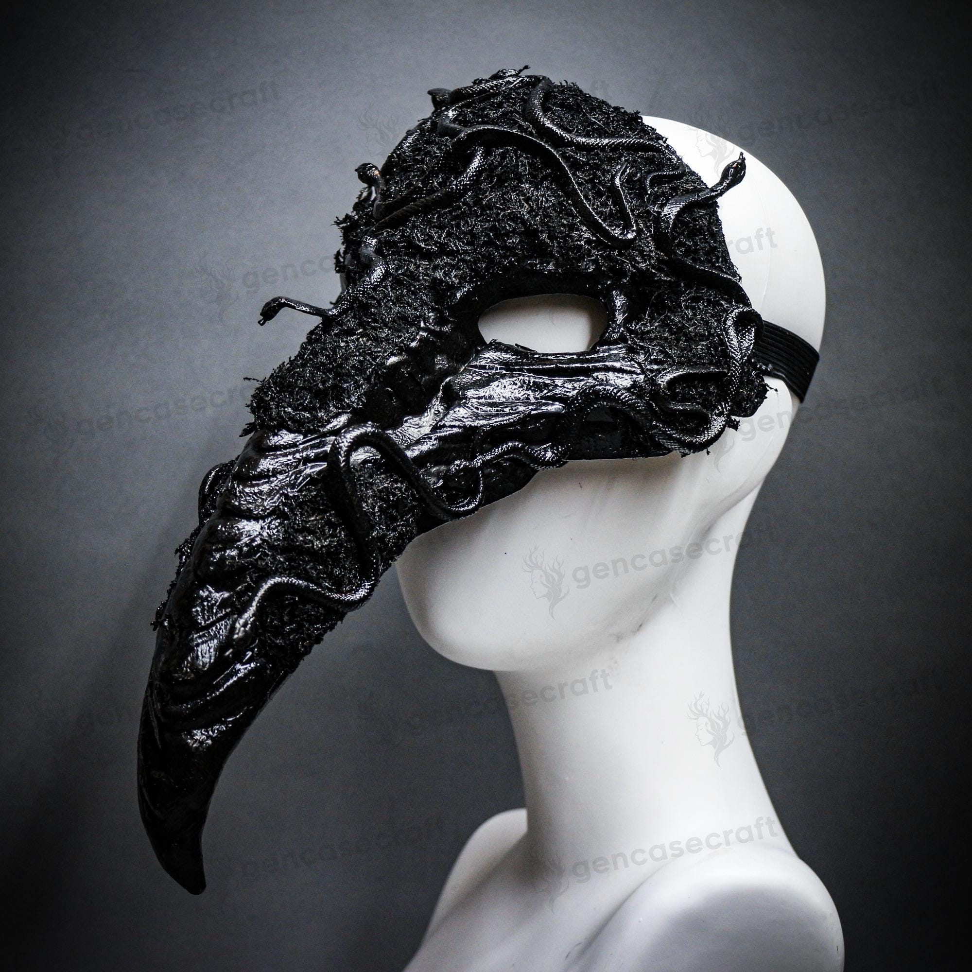 リアルな鳥カラス仮面舞踏会コスチューム、男女兼用ハロウィンマスク