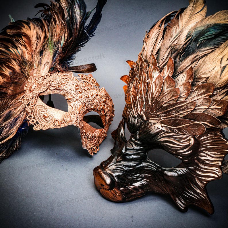 Matching Masks Matching Halloween Adult Couple Masquerade Mask | Realistic Wolf Animal ...