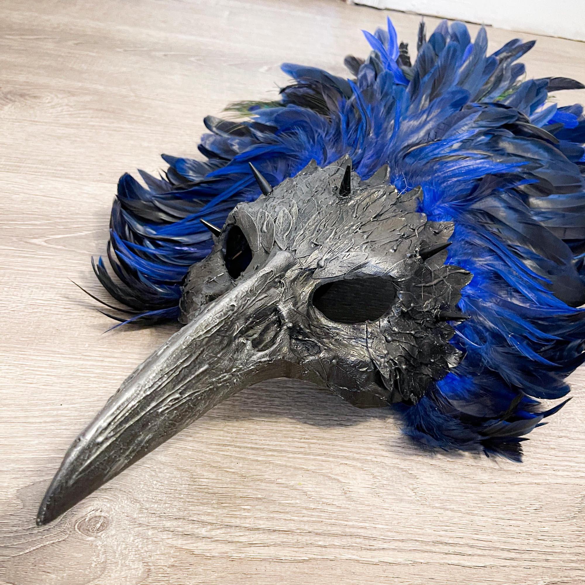 Adult Latex Black Crow Raven Bird Costume Animal Head Full Face Rubber Mask